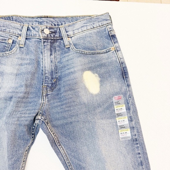 Levi's Straight Leg Denim Jeans Bleach Distressed Size 32 - Picture 3 of 8